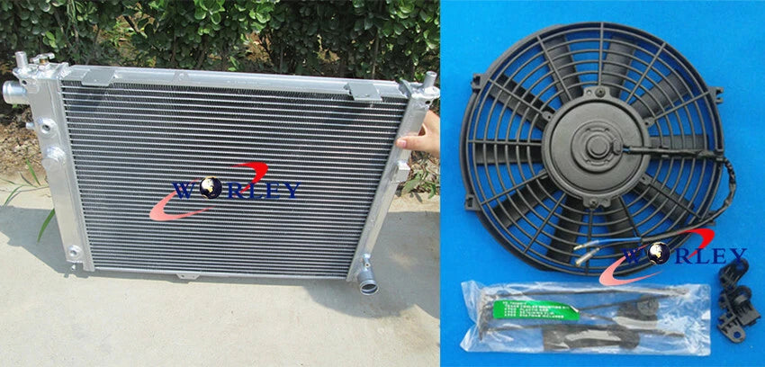 Aluminum Radiator with Fan for Saab 9000 2.3 Turbo (1991–1998)