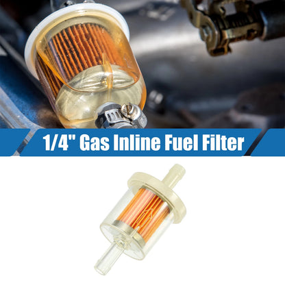 1/4 Inch Gas Inline Fuel Filter for Motorcycle ATV (Fits 2.83"x1.38")