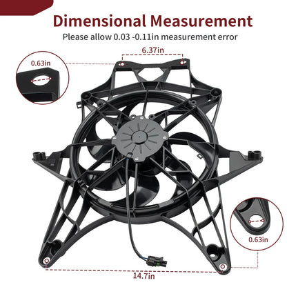 Radiator Cooling Fan & Cover for Can Am Maverick X3 Max (2017–2018)