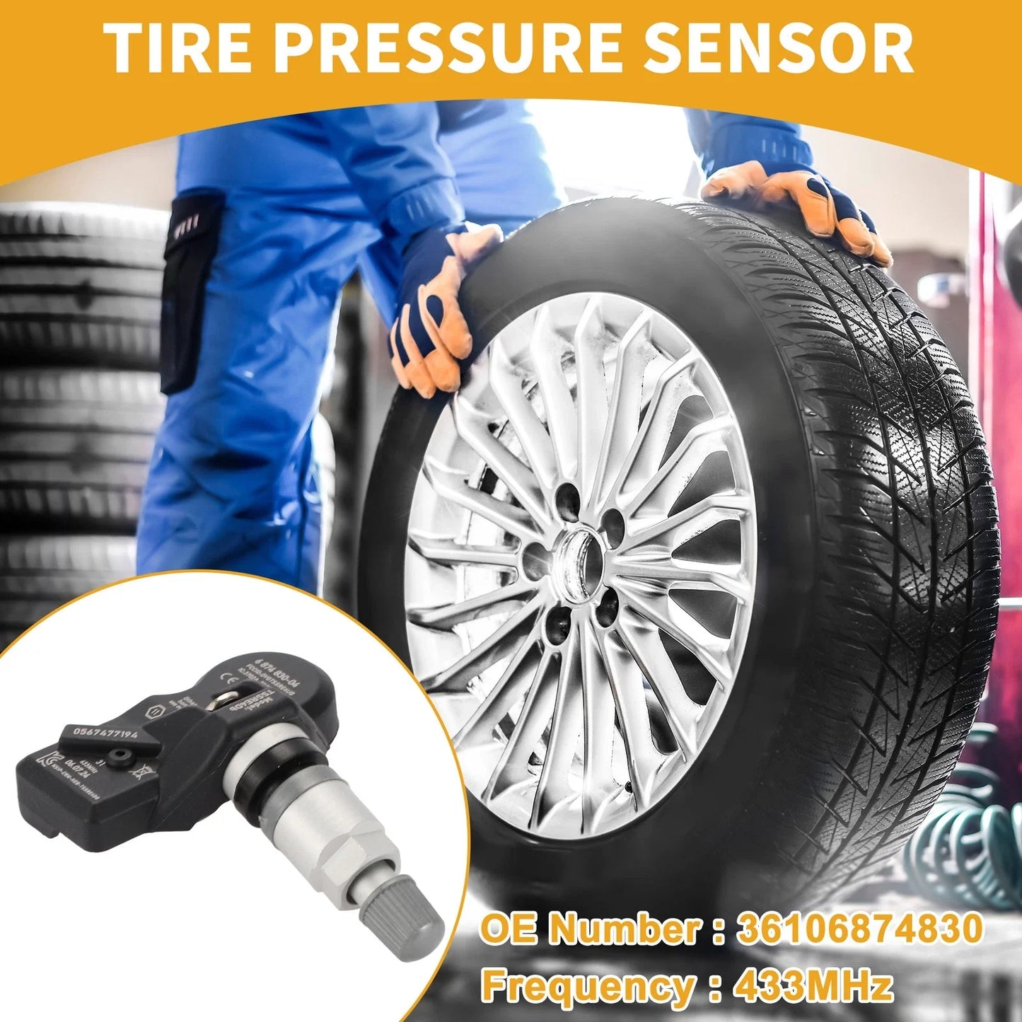 1 Pc Tire Pressure Sensor for BMW 328i xDrive (2012 - 2015) 433MHz