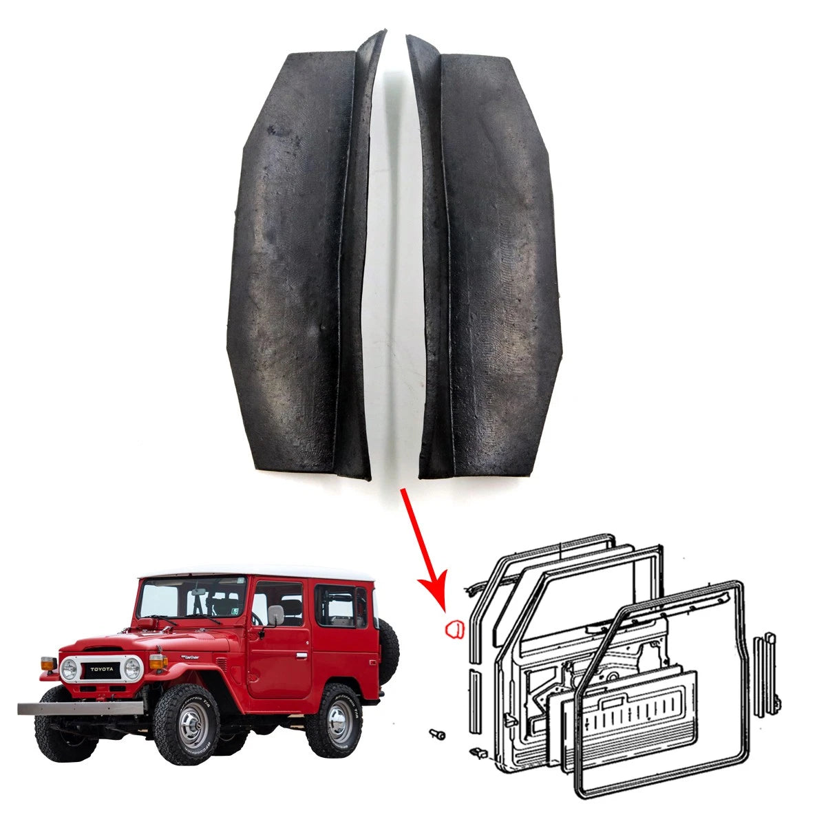 Weatherstrip Rubber for Toyota Land Cruiser BJ45 BJ46 FJ40 HJ45