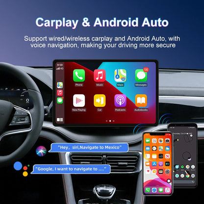 13.3" Android Car Stereo Radio 1DIN Touch Screen GPS Carplay