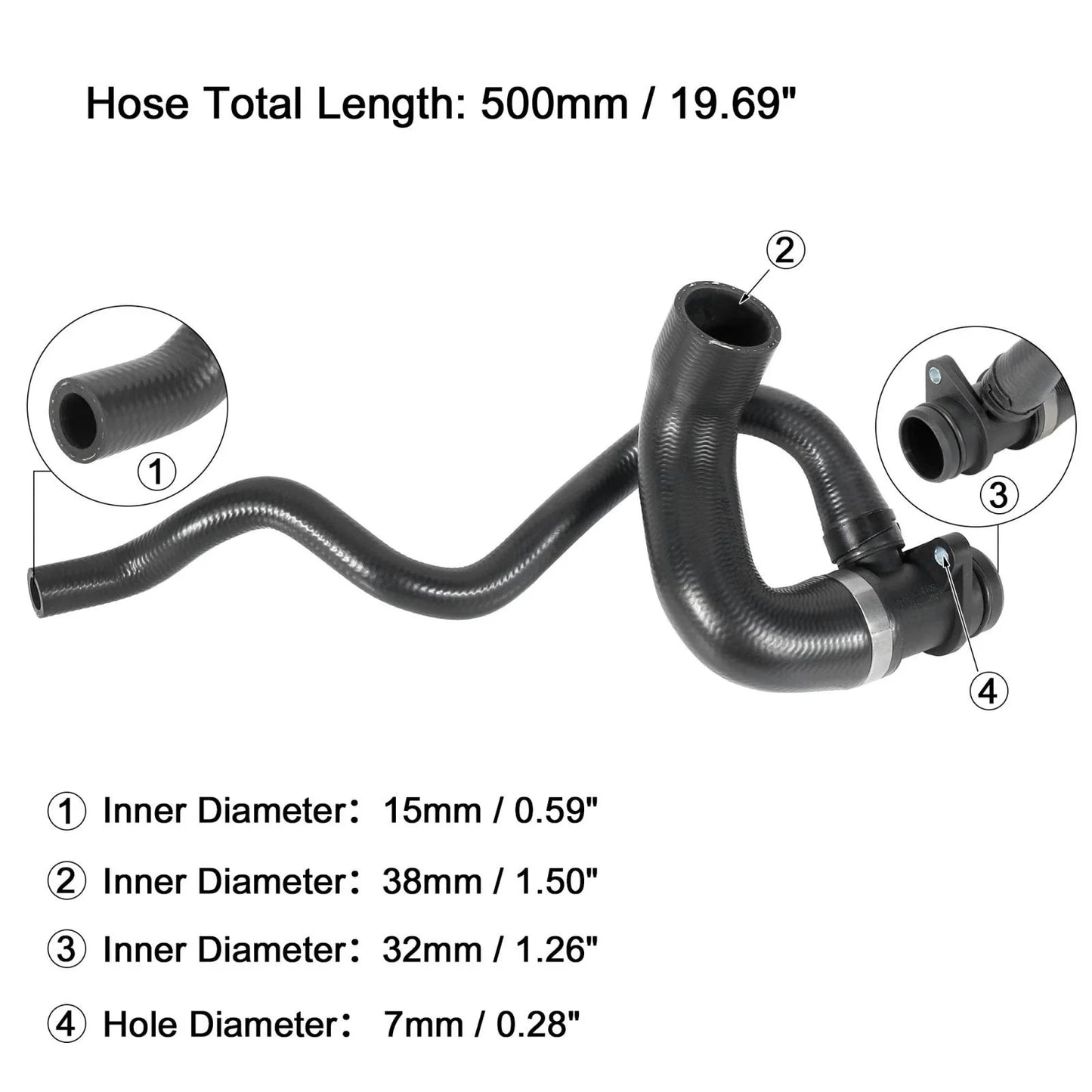 Radiator Water Hose from Expansion Tank for BMW