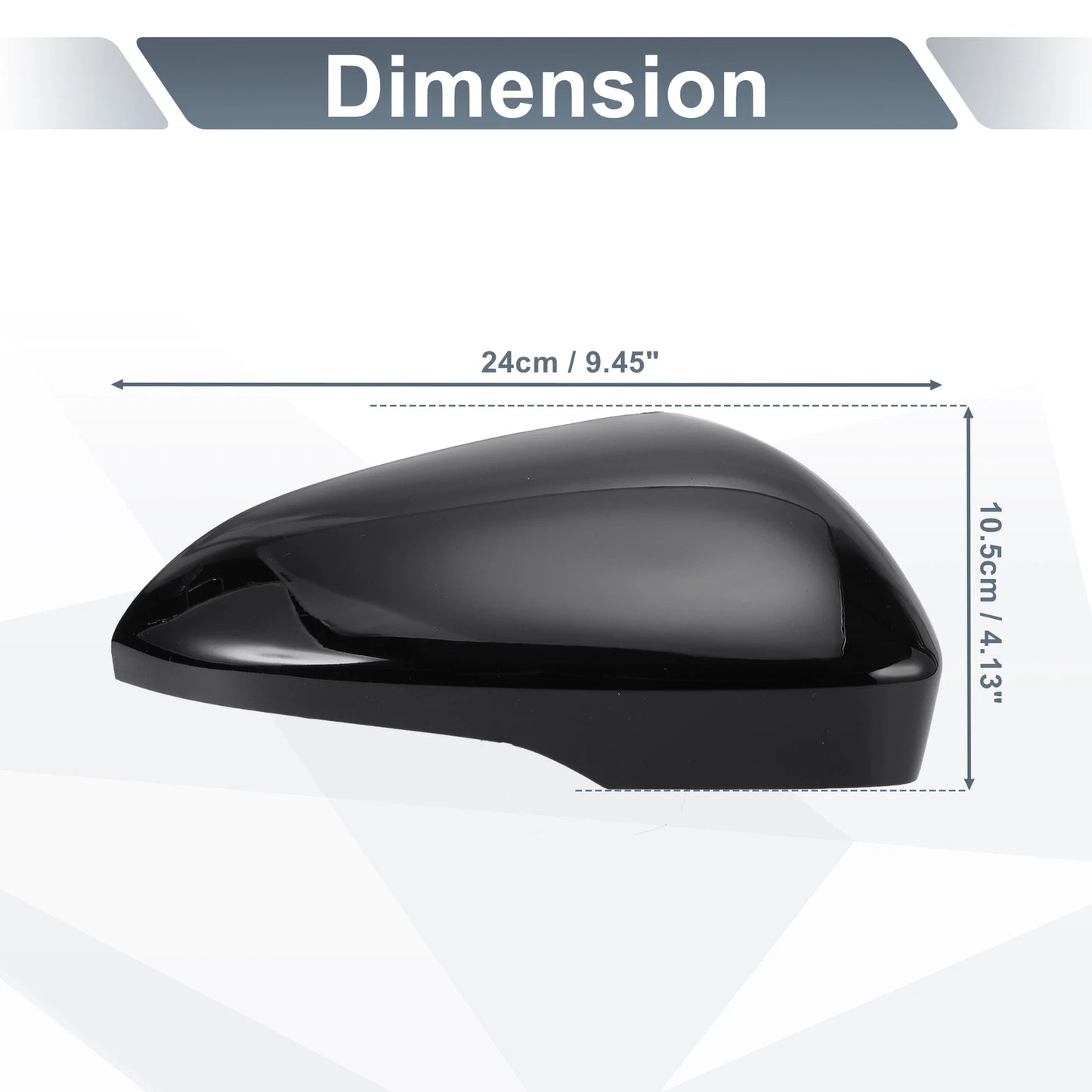 Right Side Rearview Mirror Cover Cap Gloss Black for Ford Fusion (2013–2019)