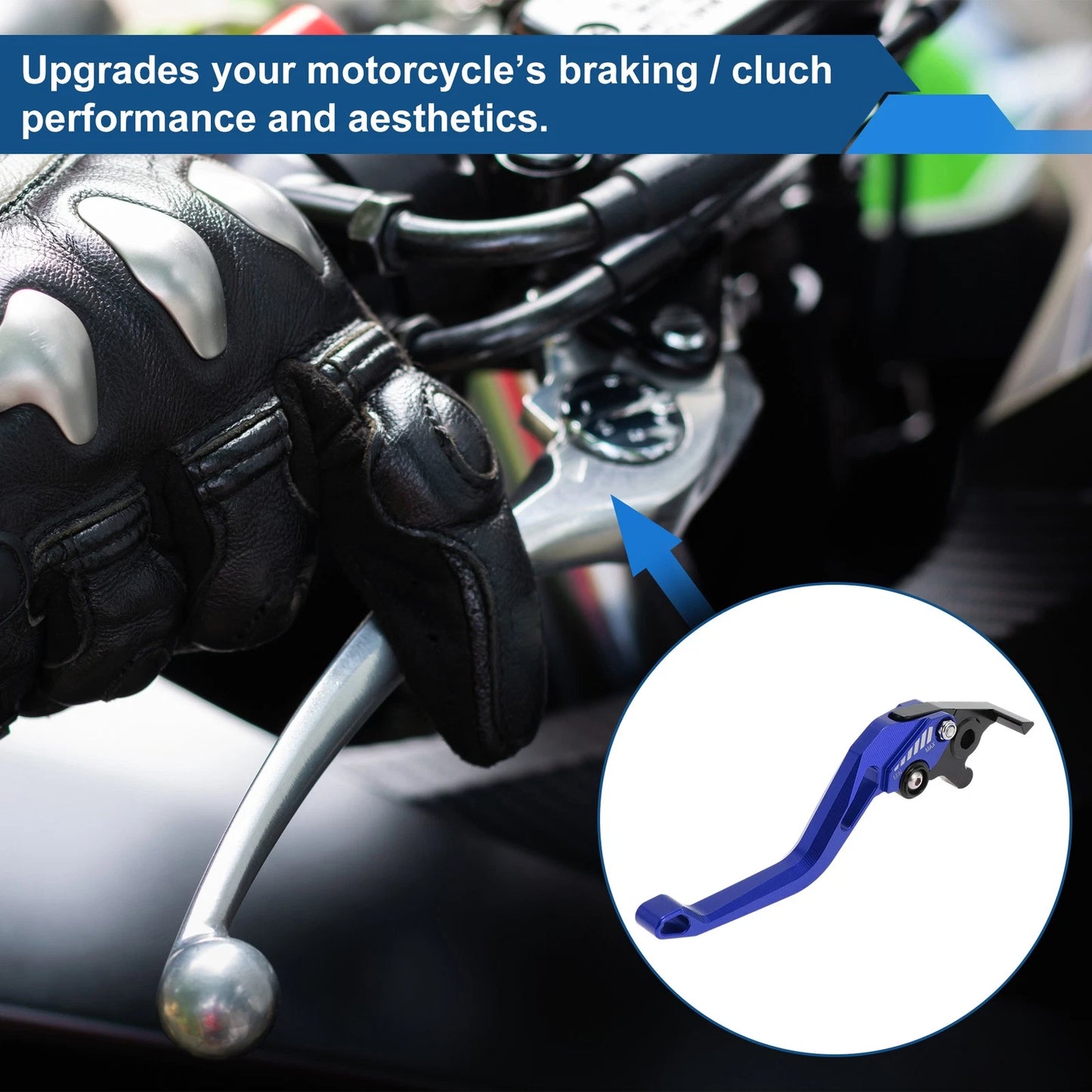 Short Brake Clutch Lever Set for Yamaha YZF-R125 (2014–2020) Solid Blue