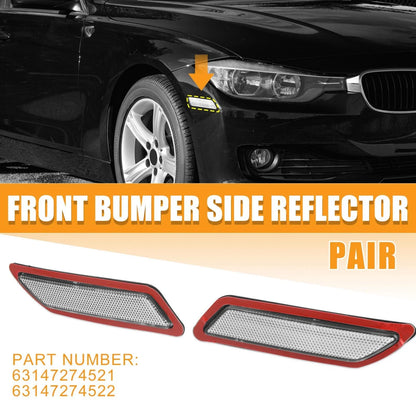1 Pair Front Bumper Reflector for BMW F30 F31 3-Series (2013-2015)