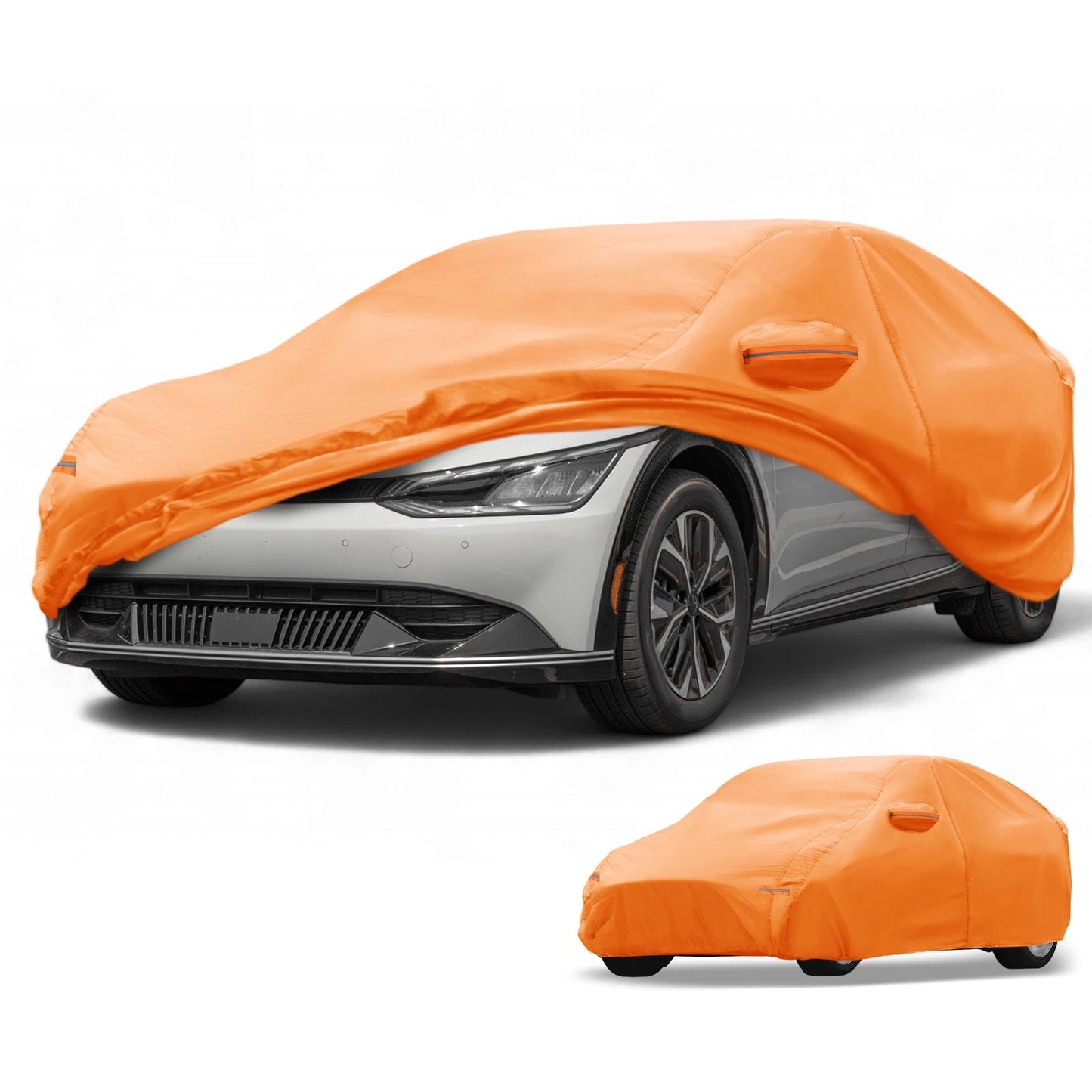 Waterproof Car Cover for Kia EV6 (2022–2023) Orange Cotton with Zipper