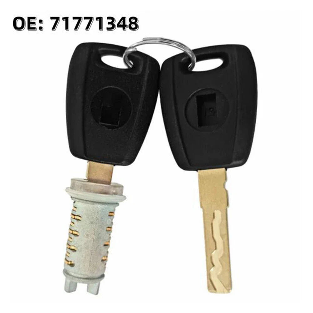 Door Lock Cylinder w/ 2 Keys for Fiat Doblo, Doblo Cargo, Panda, Punto