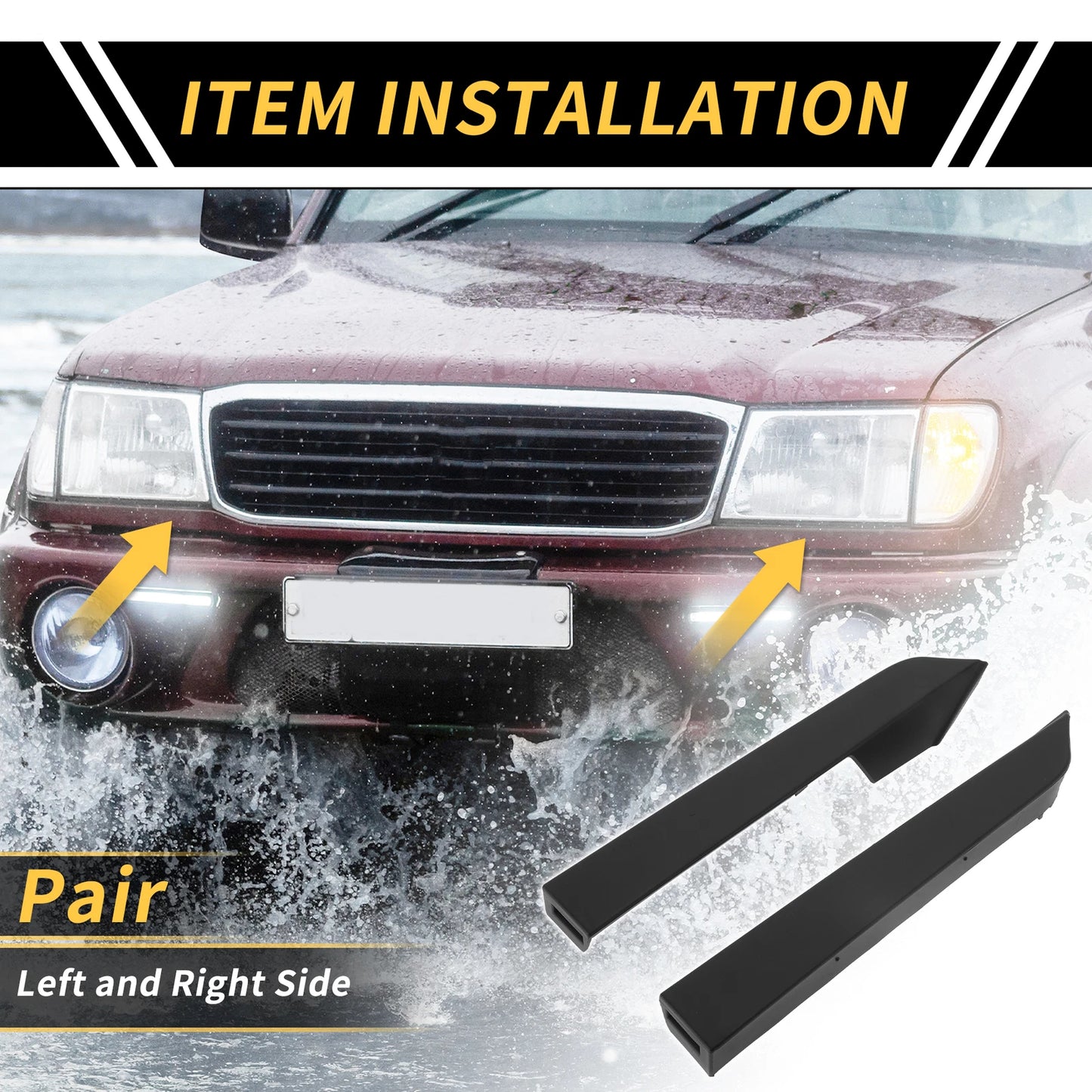 Pair Front Bumper Grille Headlight Filler for Toyota Tacoma (2012–2015) No. 5250304900