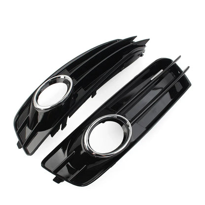 Front Bumper Fog Light Grille Covers with Chrome Ring for Audi A3 (09-12)
