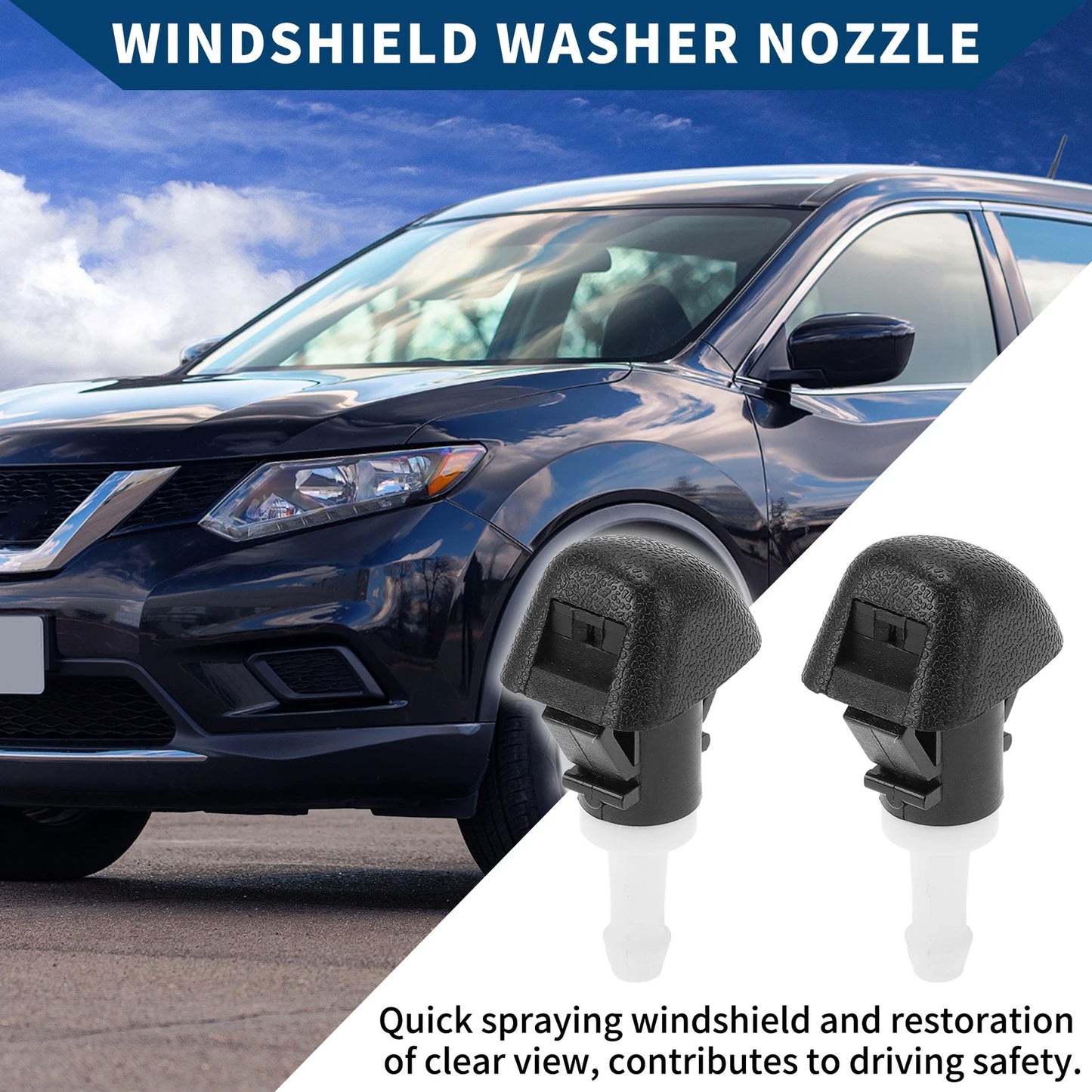 2 Pcs Front Windshield Washer Nozzles for Subaru Outback Legacy
