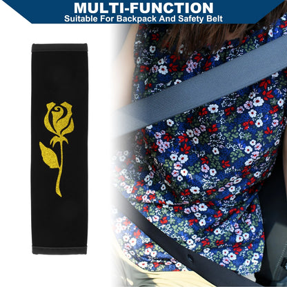 Car Seat Belt Cover Pad for Universal Fit (6.5x23cm) - Rose Print
