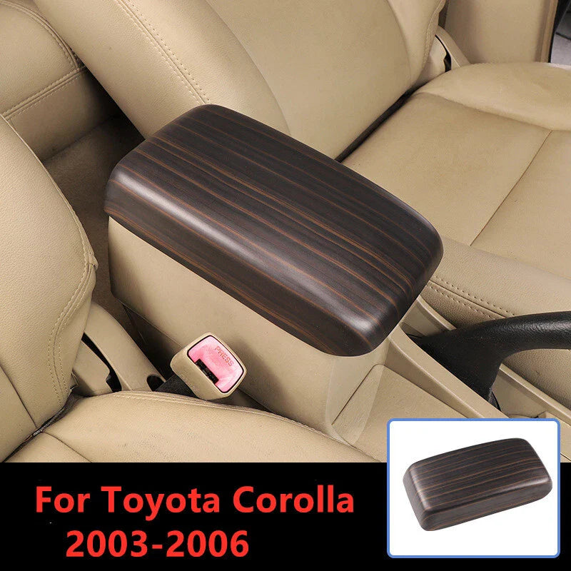 Wood Grain Center Console Armrest Cover Trim Cap for Toyota Corolla (2003–2006)