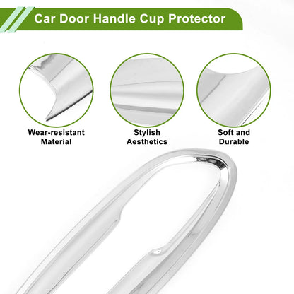 4 Pcs Door Handle Cup Protector for BMW X3 Chrome Silver Tone (2018-2022)