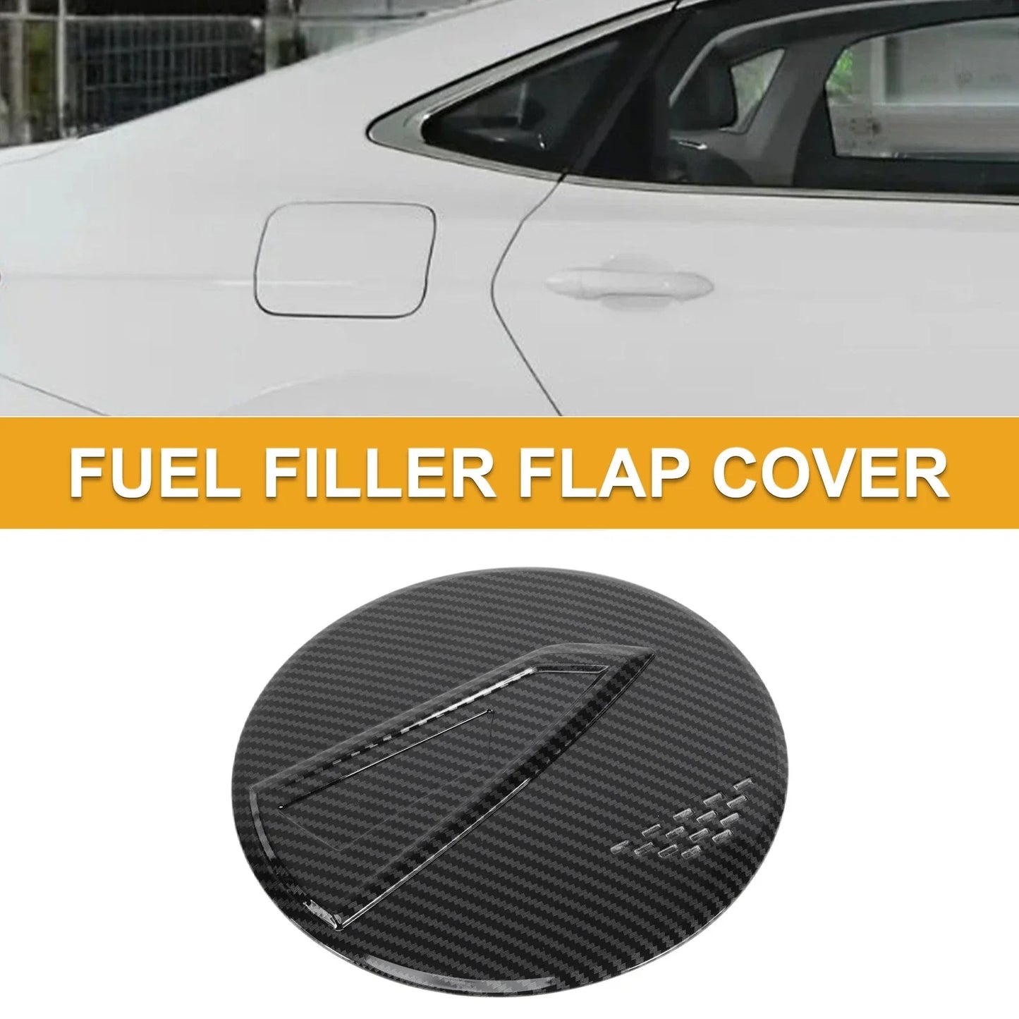 Fuel Tank Door Cap for Chevy Blazer 2020-2025 Gas Tank Flap Carbon Fiber Black