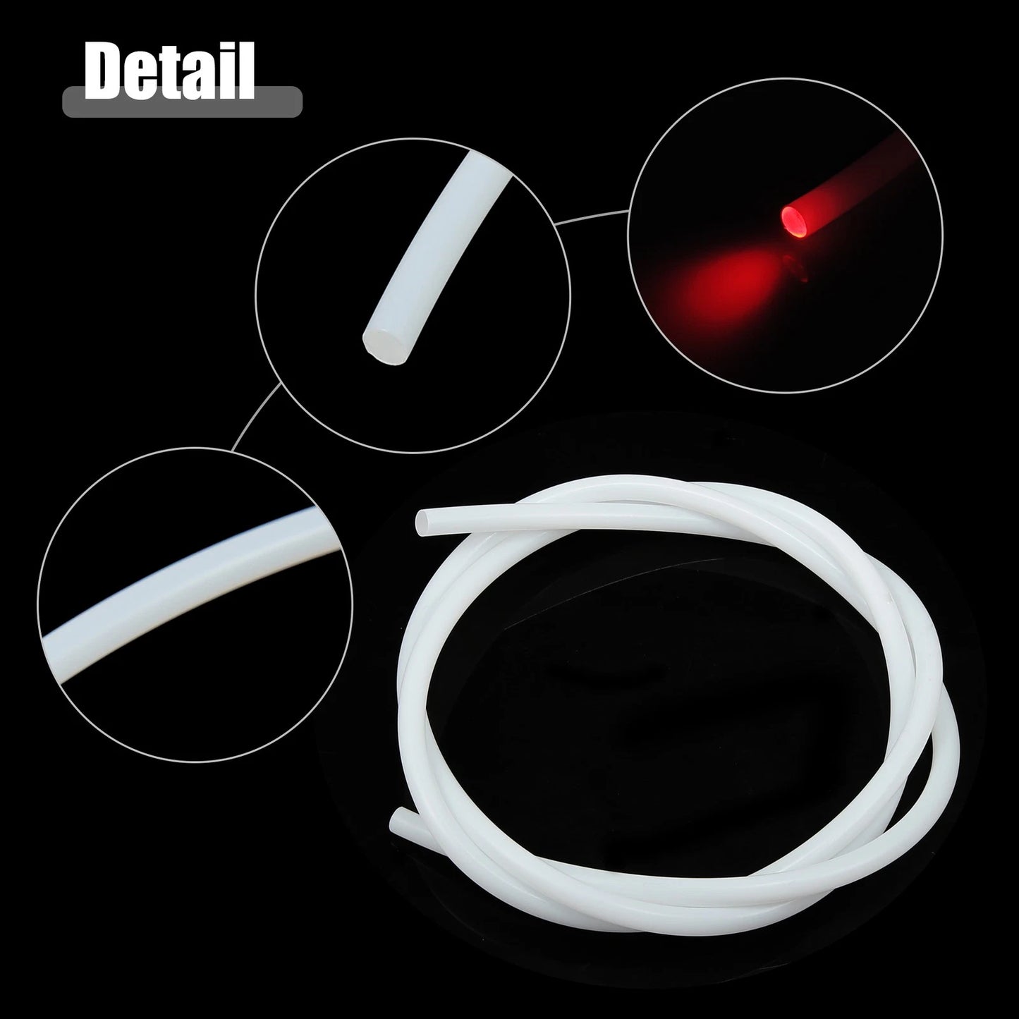 Glow Optic Fiber Cable for Car Light Decoration (1m, Milky White)