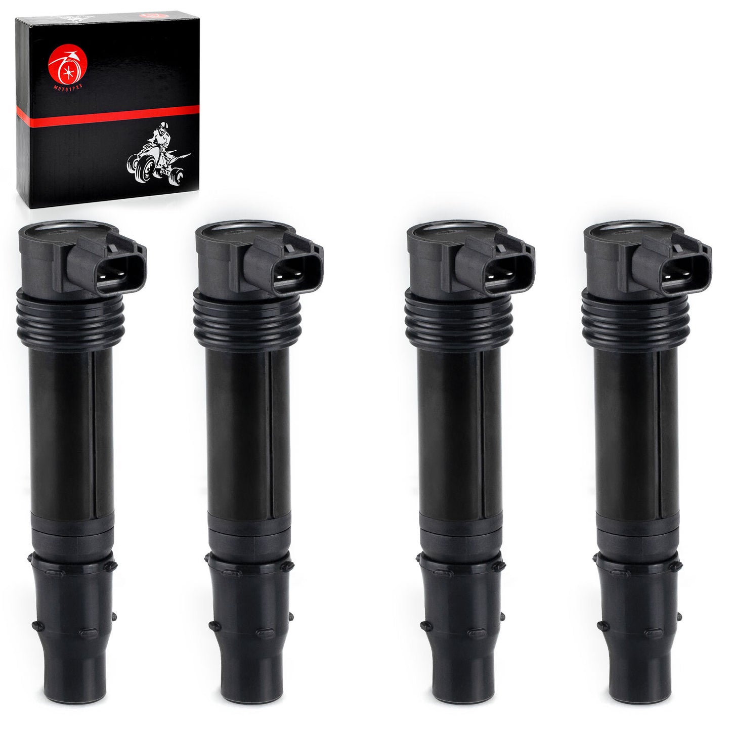 Set of 4 Ignition Coils & Iridium Spark Plugs for Kawasaki Ninja ZX600 (2000–2009)