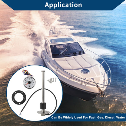 Fuel Sending Unit and Gauge Kit 0-190 Ohm for Boat Car Truck (0-190)