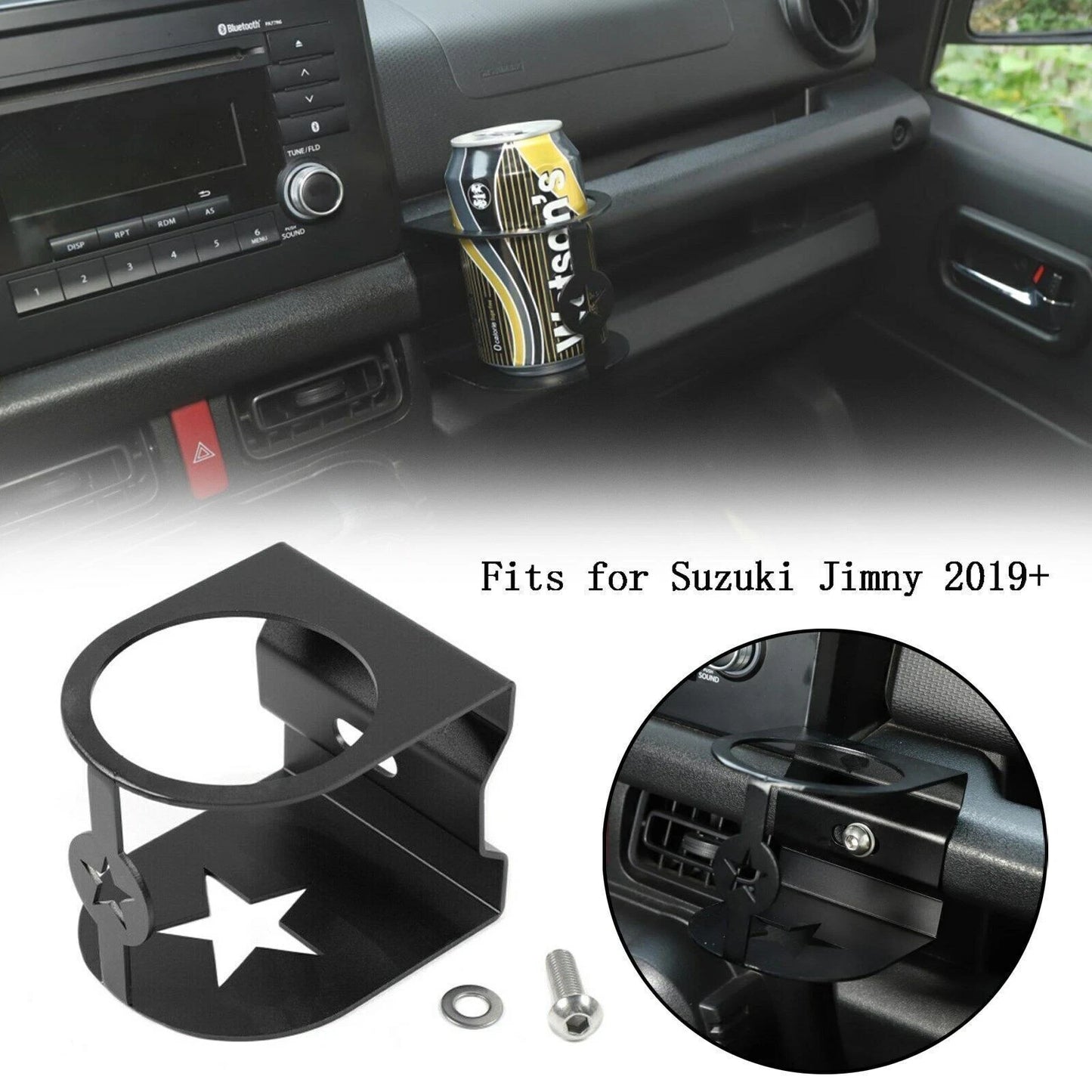 Aluminum Water Cup Mounts for Suzuki Jimny (2019–Present)