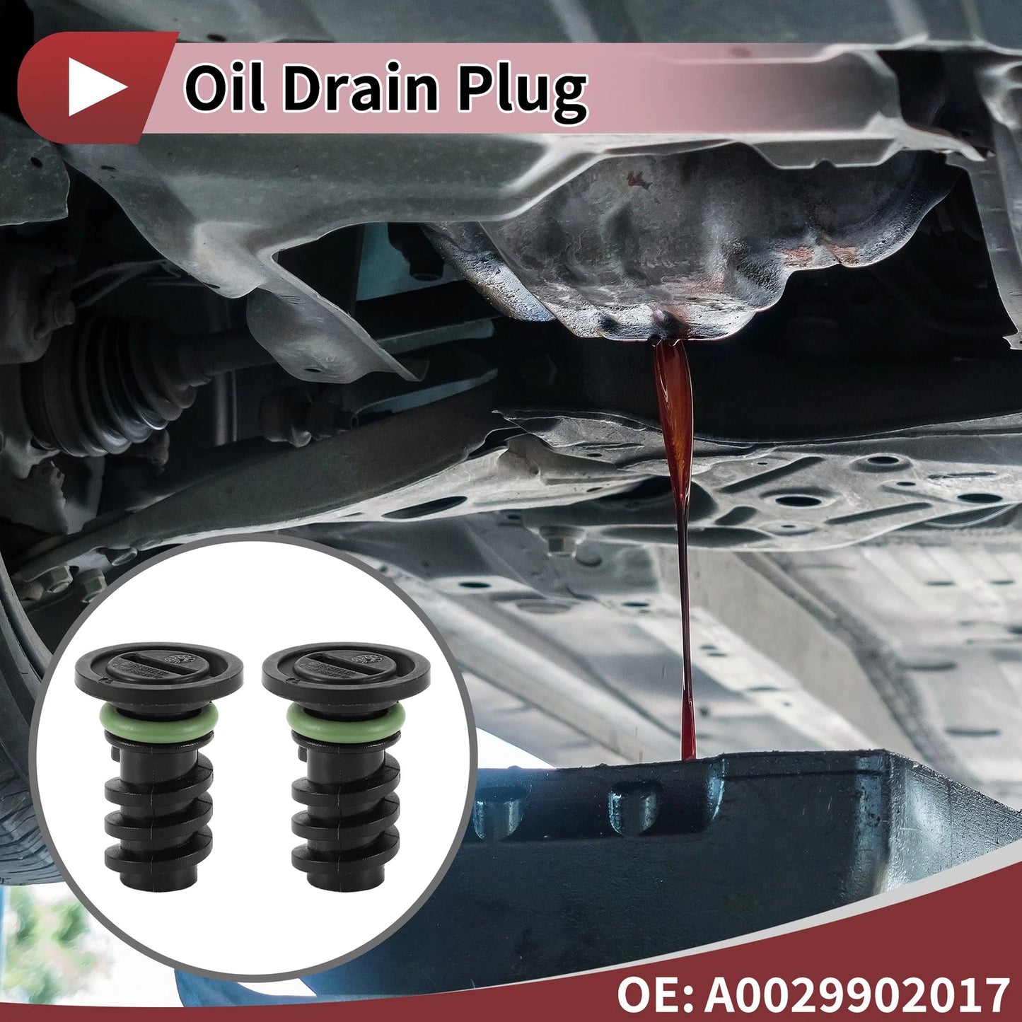 Set of 1 Rubber Oil Drain Plug for Mercedes C63 AMG (2016–2018) No.A0029902017