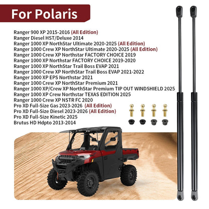 2x Front Window Lift Support Strut for Polaris Ranger XP 1000 (2019–2025)