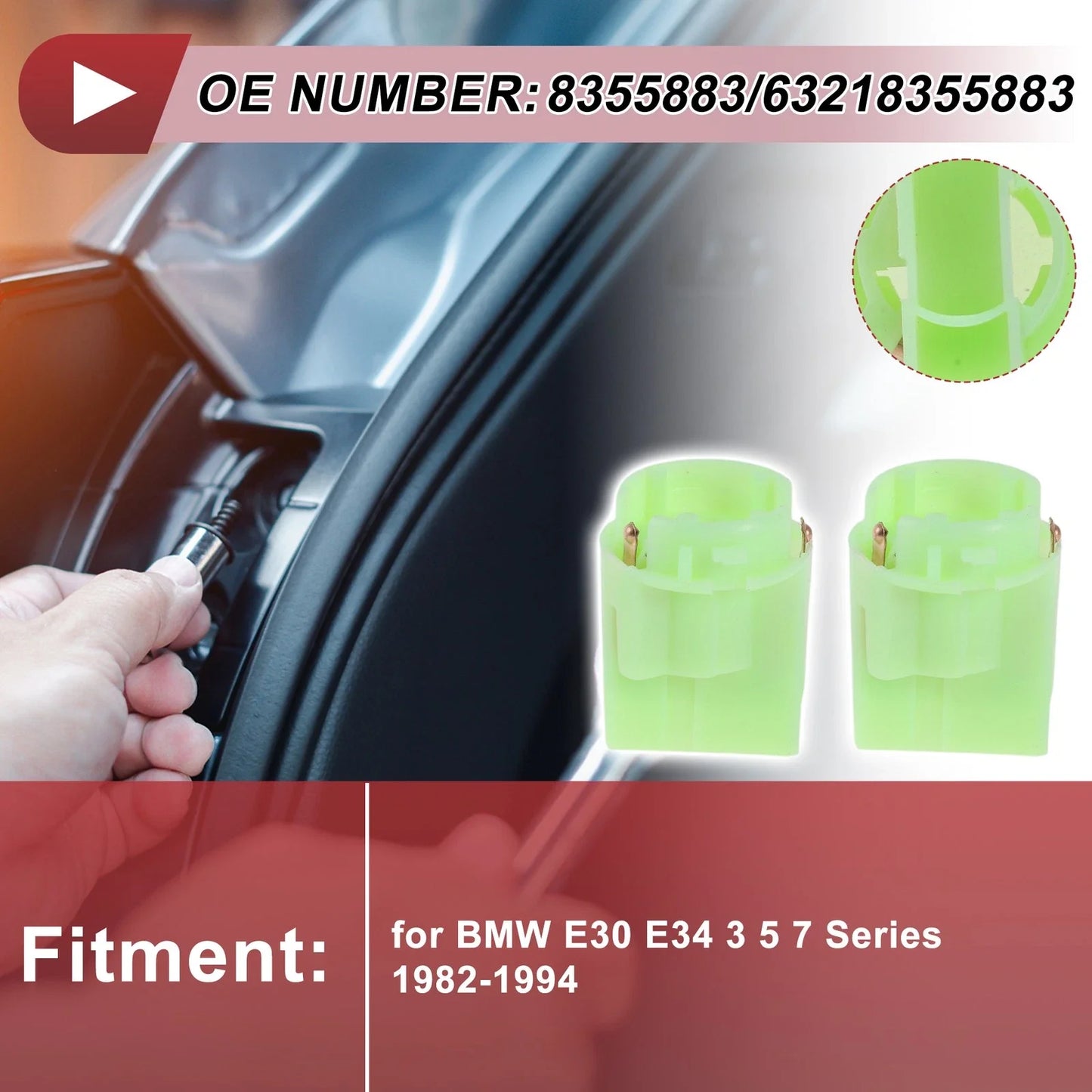 2x Taillight Tail Lamp Socket for BMW E30/E34 3/5/7 Series (1982-1994)