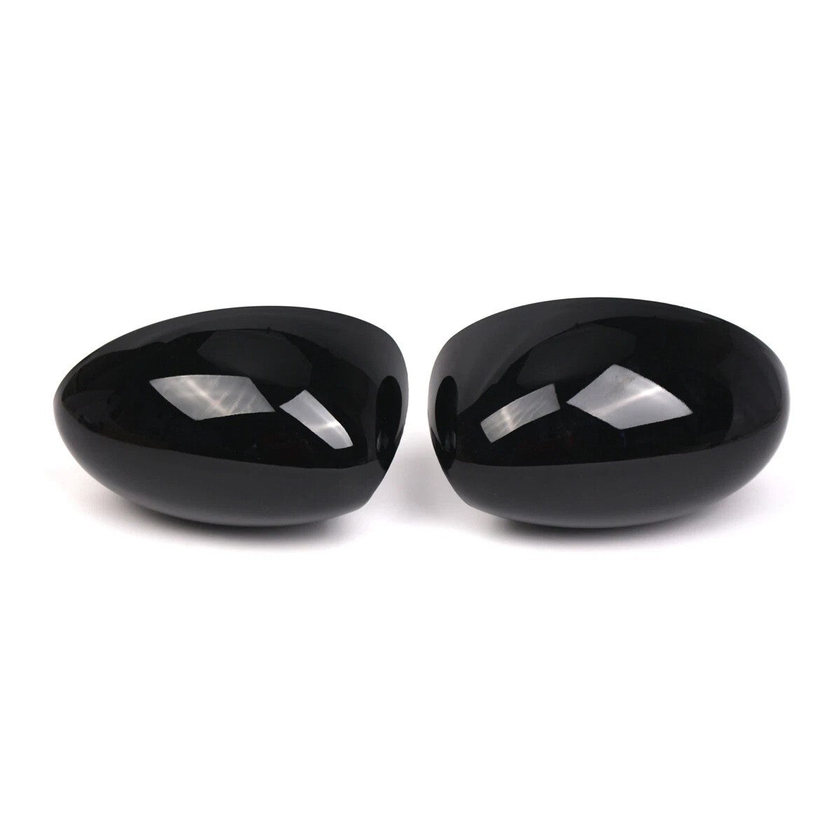 Set of 2 Black Carbon Clip-on Mirror Cover Caps for BMW Mini Cooper (2000–2008)