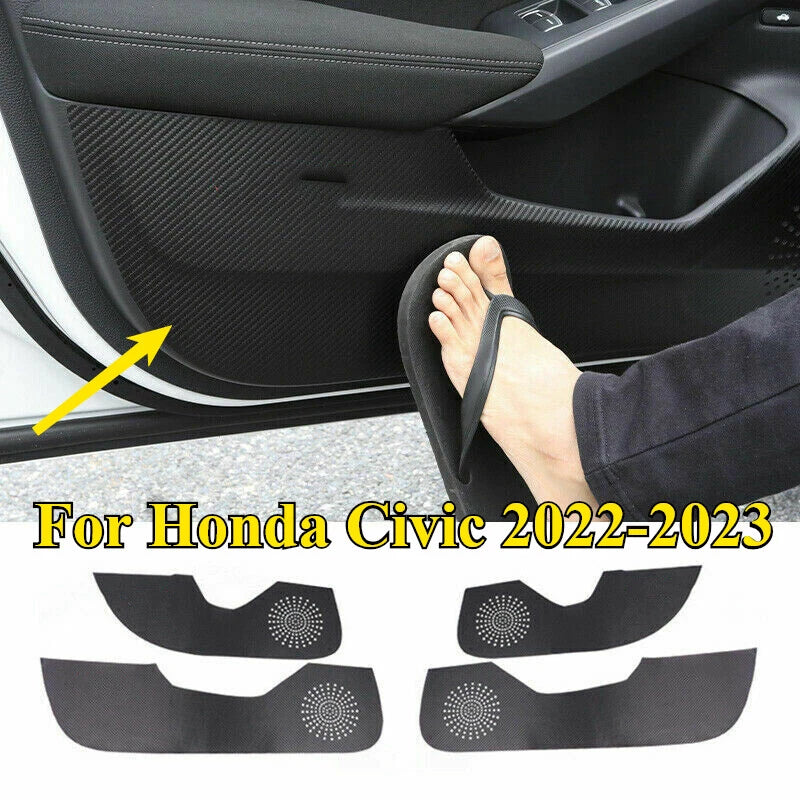 Carbon Fiber Inner Door Anti-Kick Panel Trim for Honda Civic (2022–2023)