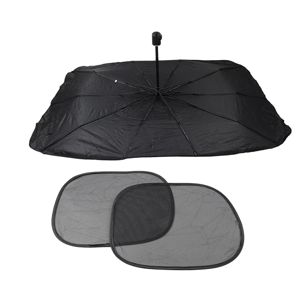 Silver Front Window Sun Shade Visor Cover for Car Windshield (Fits Most Cars)