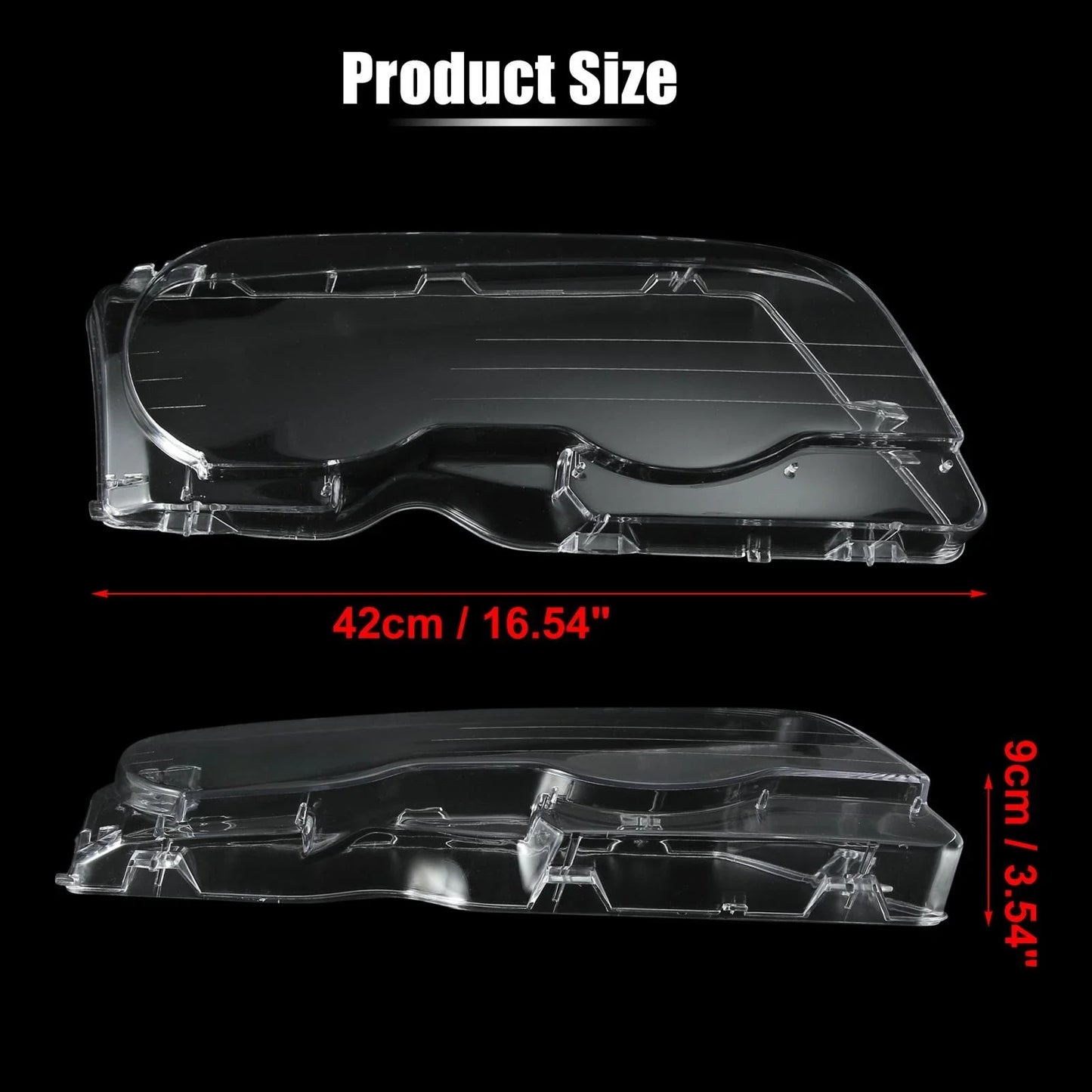 1 Pair Car Front Headlight Lens Cover for BMW E46 (1998-2002)