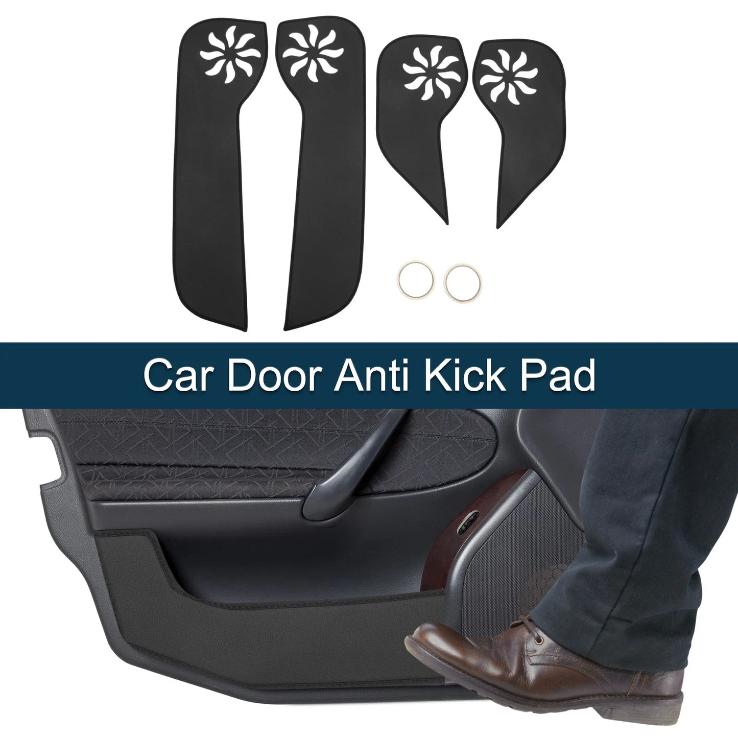 Car Door Anti Kick Pad Sticker Protector for Honda Fit (2021) - 1 Set Black