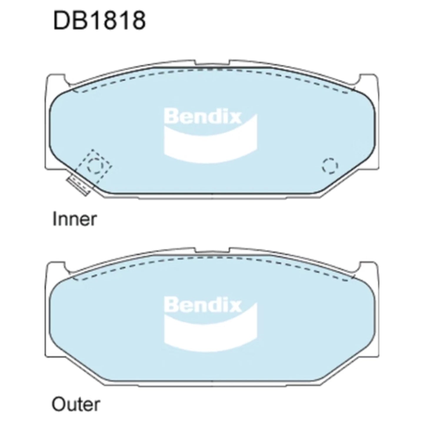 Set of 4 Bendix Front Disc Brake Pads for Suzuki Swift (2005–2011)