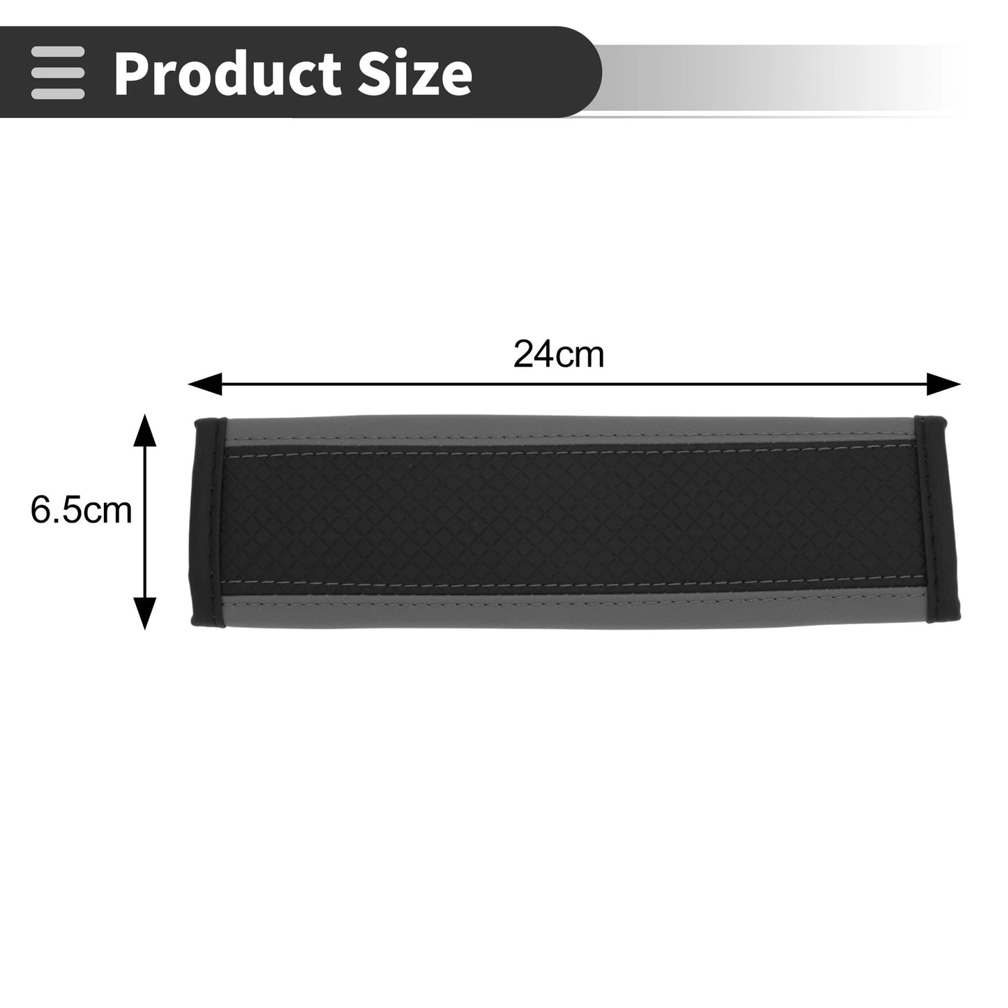Set of 2 Faux Leather Seat Belt Cover Pads for Universal Fit