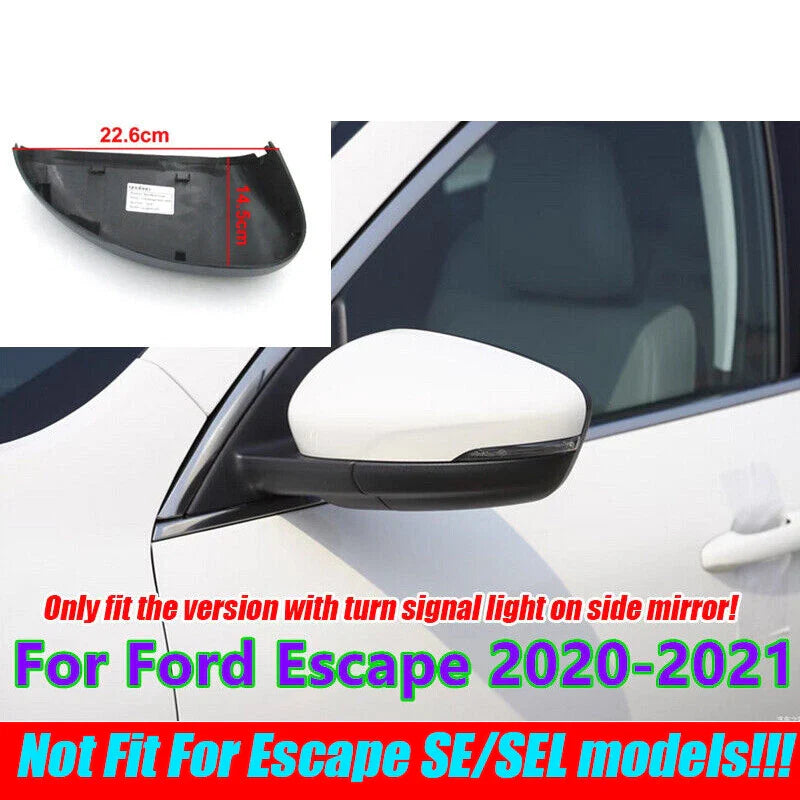 Left White Turn-Signal Hole Side Mirror Cover Cap for Ford Escape (2020–2021)