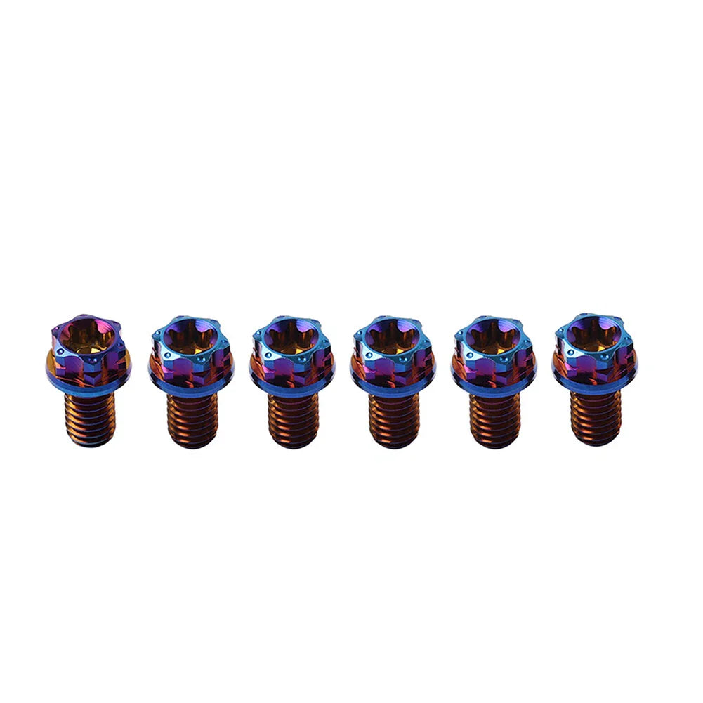 6pcs M8x10mm Titanium Torx Head Flange Bolts for Motorcycle Bike