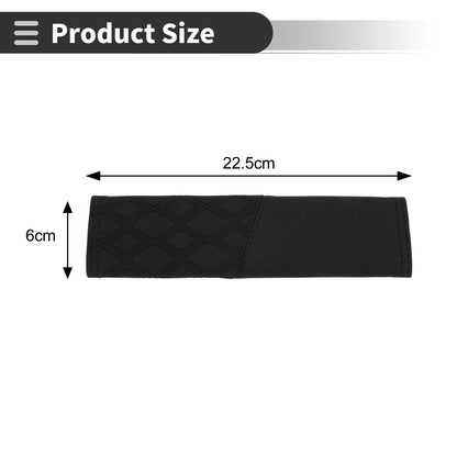 Set of 2 Black Carbon Fiber Leather Seat Belt Cover Pads for Universal Fit