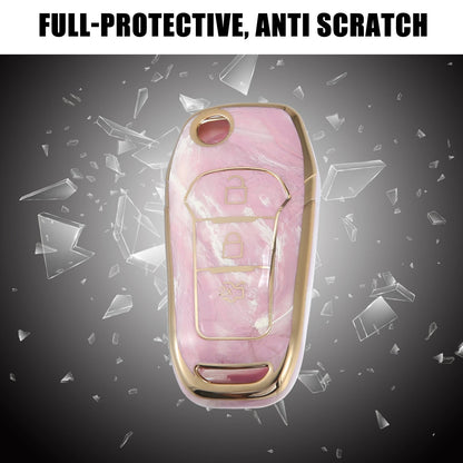 Key Fob Remote Control Cover 3 Button TPU Shell Pink for Ford F150 (2015–2018)
