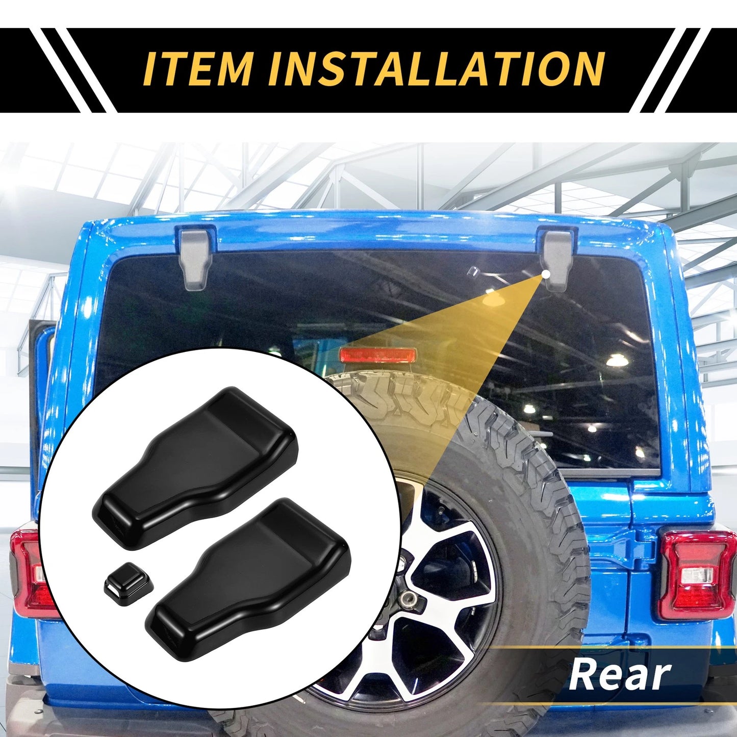 Set of 1 Rear Tail Door Window Hinge Wiper Nozzle Cover Trim for Jeep