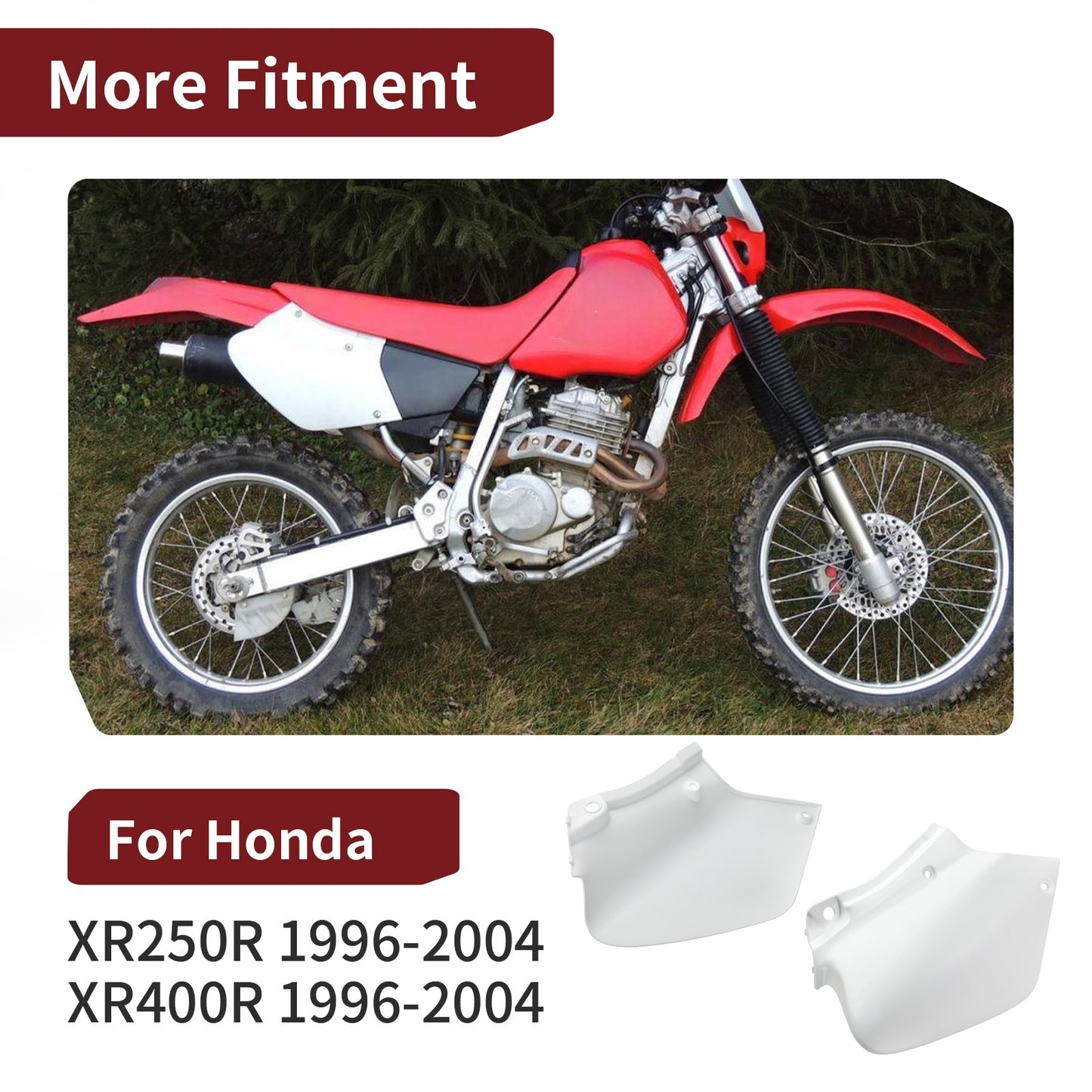 Set of 2 Side Panels for Honda XR250R XR400R (1996–2004) - White