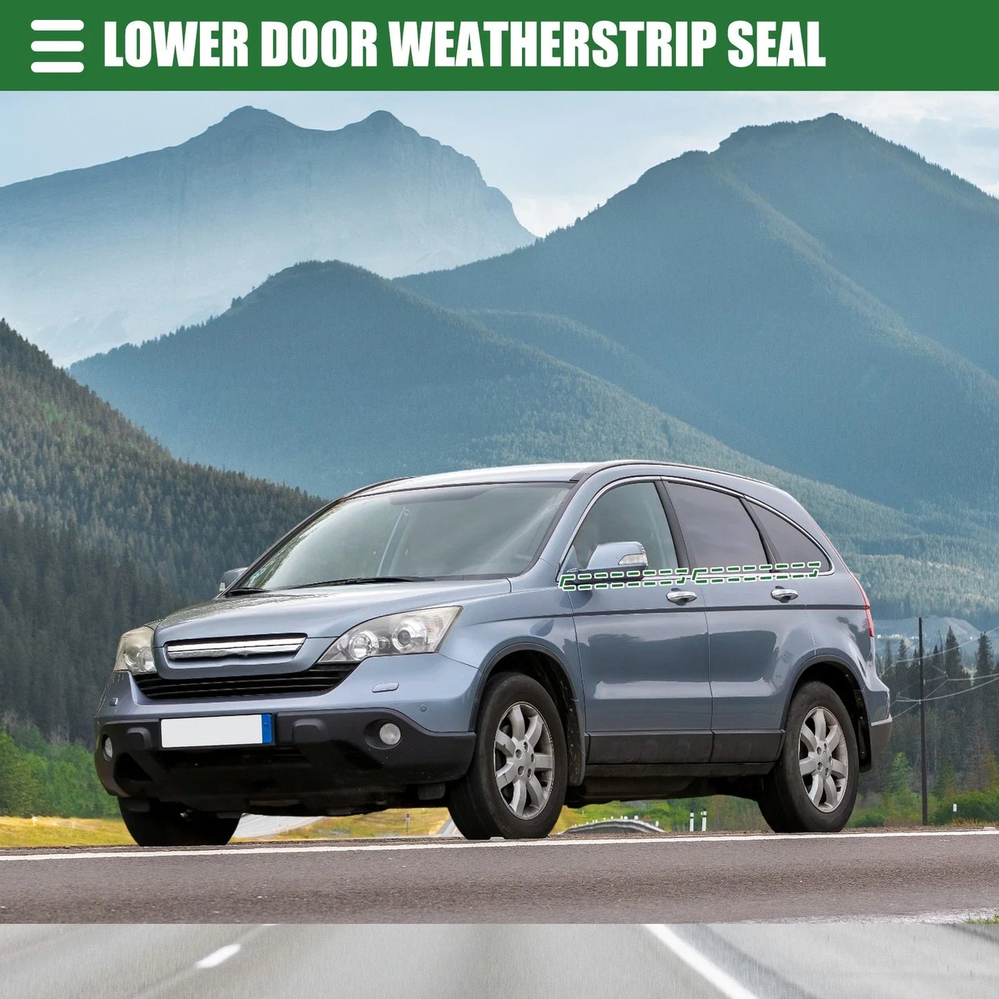 Window Weatherstrip Set for Honda (No. 72410SCAE01, 72450SCAE01) Black