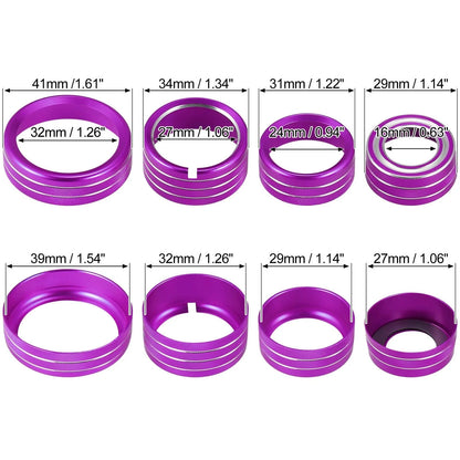 8 x Knob Covers Purple AC Switch for Chevy Silverado/GMC Sierra (2014-2018)