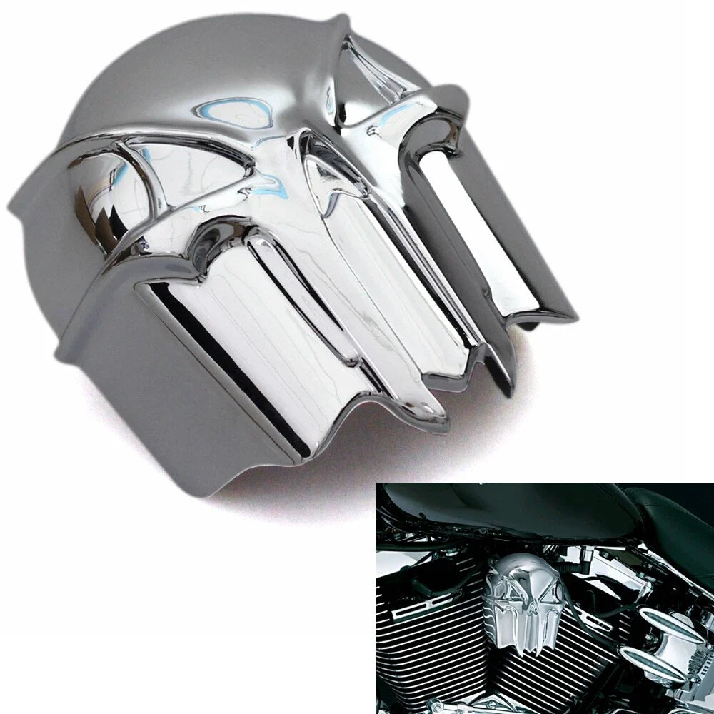 Chrome Skull Trumpet Horn Cover for Harley Dyna Softail Fat Boy (1992-2013)