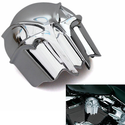 Chrome Skull Trumpet Horn Cover for Harley Dyna Softail Fat Boy (1992-2013)