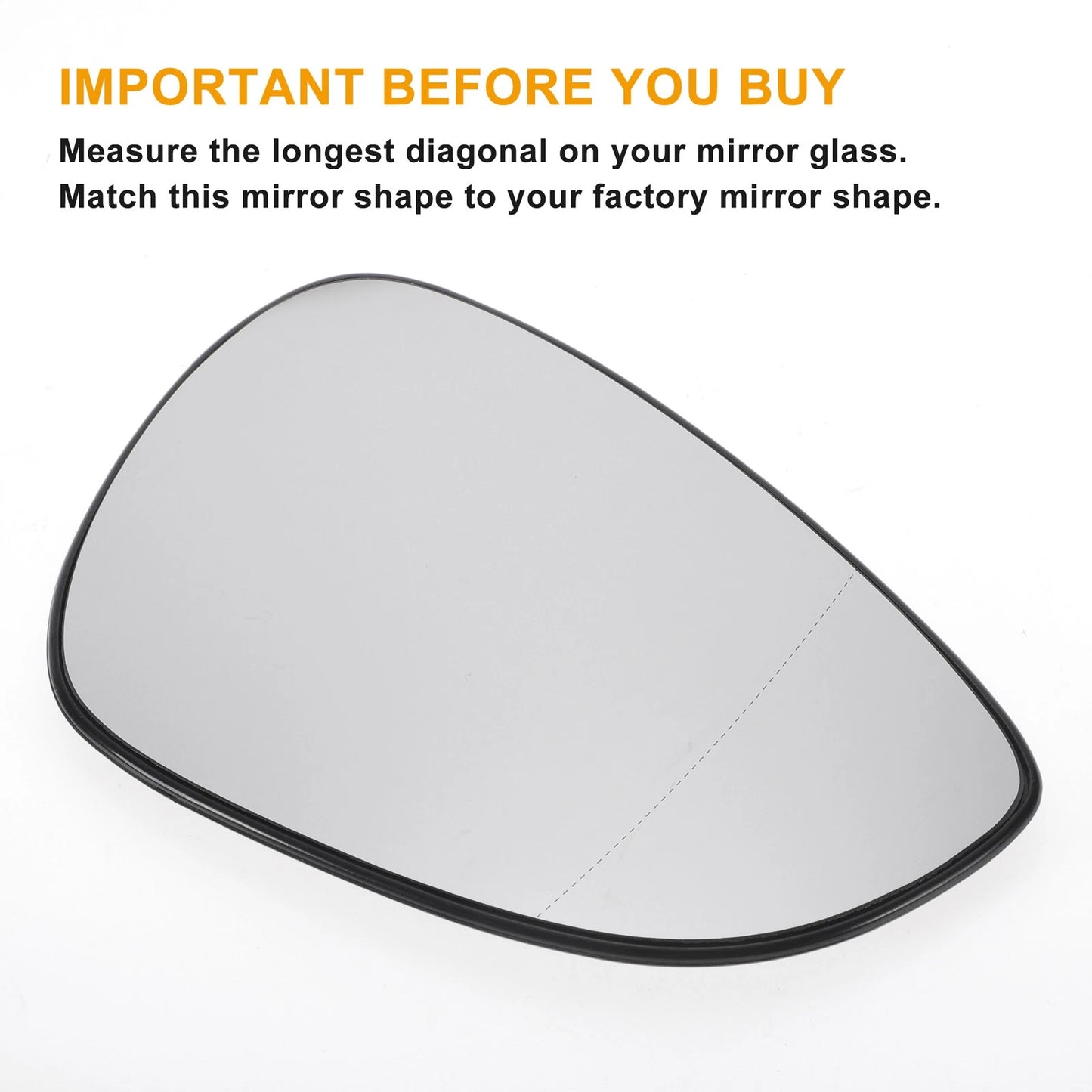Right Side White Heated Mirror Glass for Ford B-Max Fiesta (2012–2019)