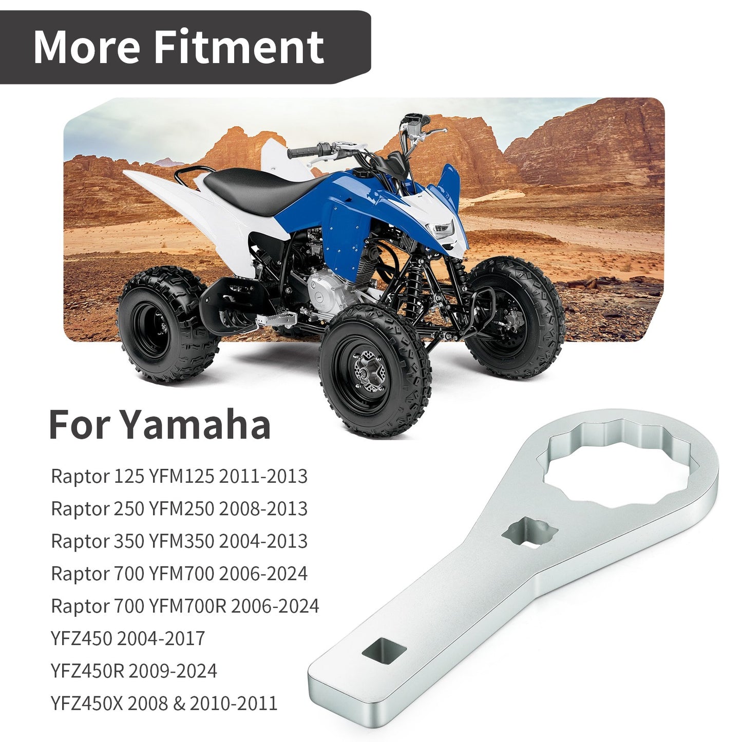 Rear Axle Nut Wrench Tool for Yamaha Raptor 125 250 350 700 700R YFZ450 (2001–2023)
