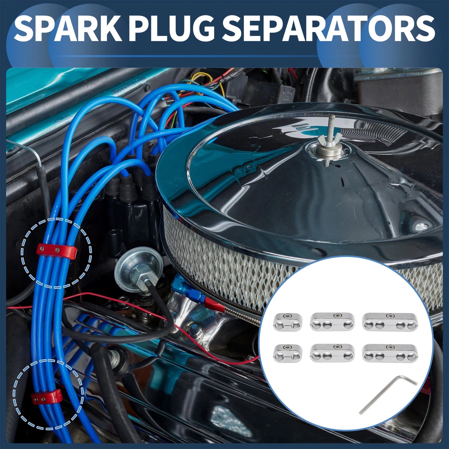 6pcs Engine Spark Plug Wire Dividers for Ford