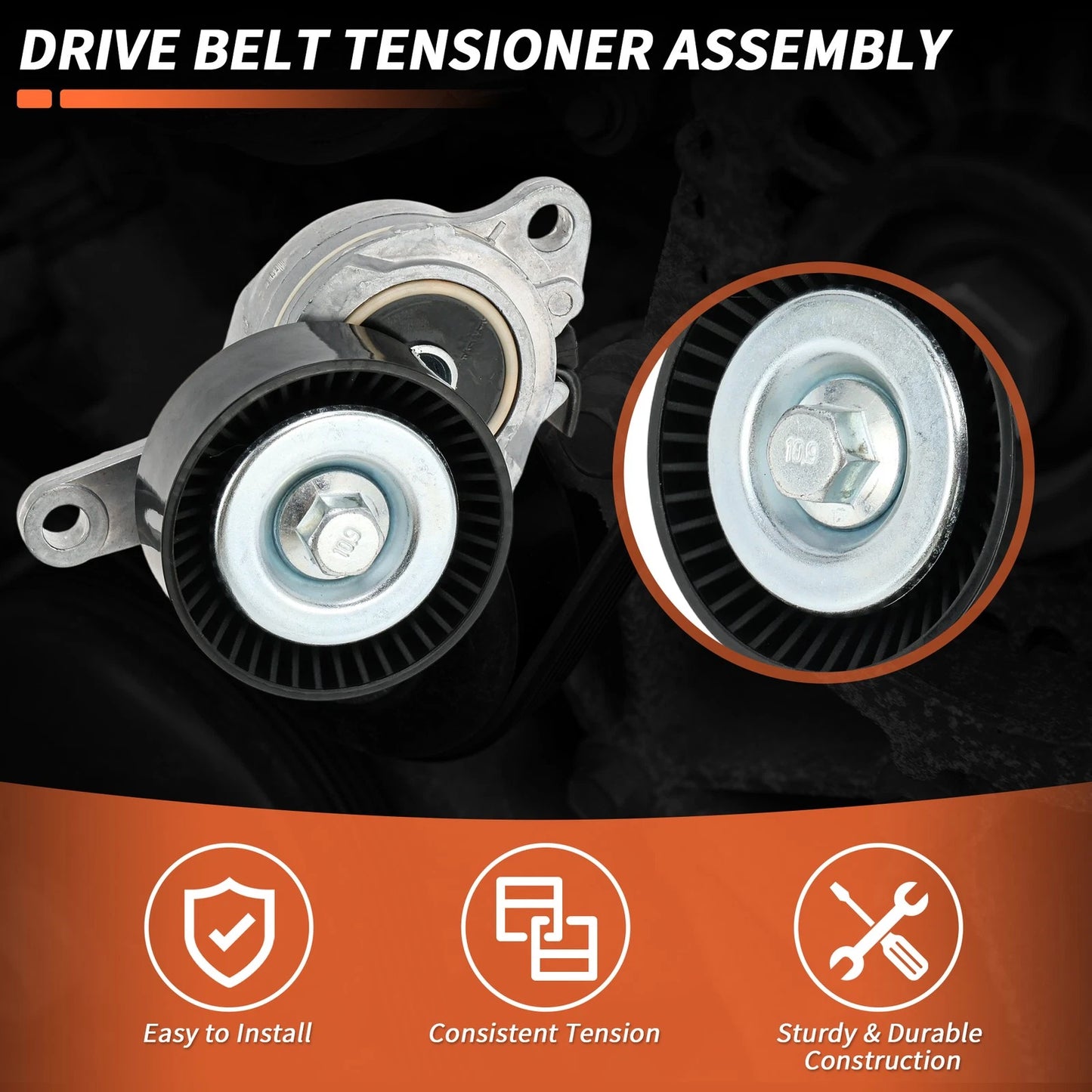 Drive Belt Tensioner Kit for Suzuki Grand Vitara (2009–2013) 2.4L L4 1754054L00