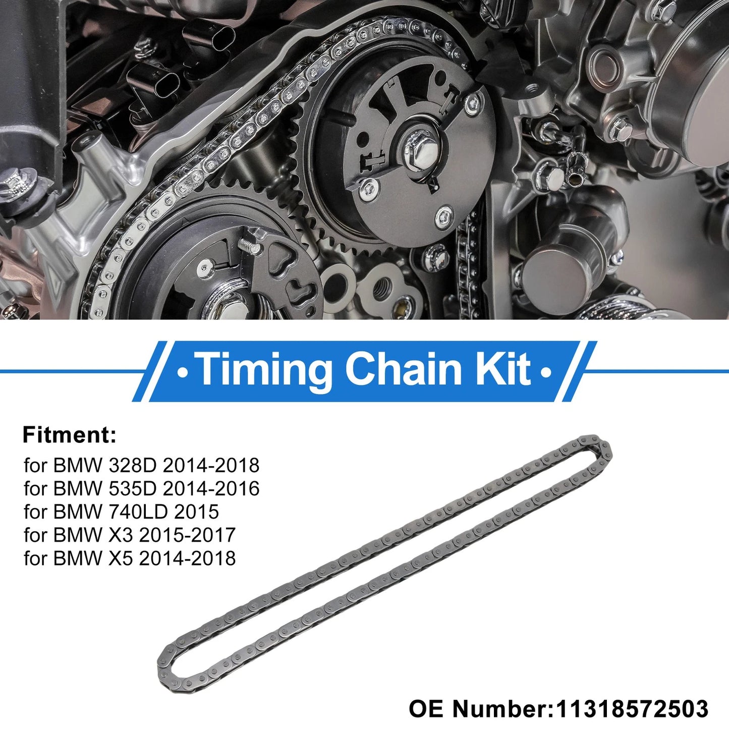 Timing Chain Kit for BMW 328D 2014–2018, 535D 2014–2016 No. 11318572503