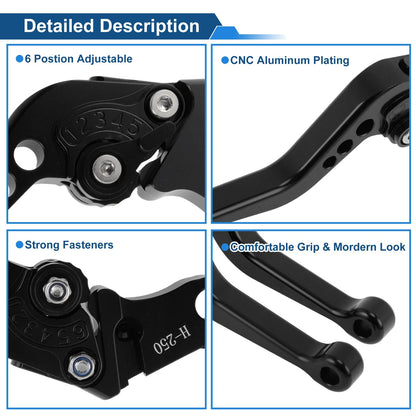 Adjustable Short Brake Clutch Levers for Honda Fury/VTX1300CX (2009–2018) Black