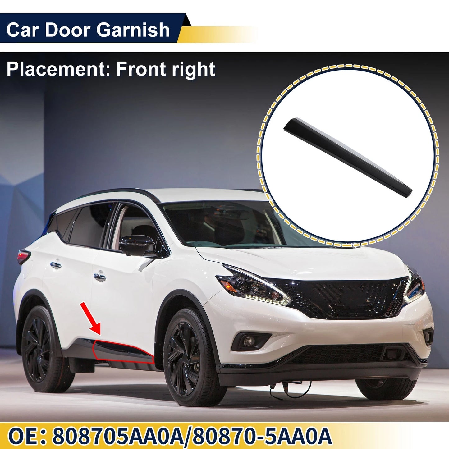 Door Side Lower Trim Front Right No. 808705AA0A for Nissan Murano (2015–2021)